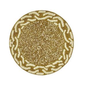 Unique Beaded Design Embroidered Glass Beads Round Placemats Wholesale Price Low MOQ Best Quality Handmade Individual Placemats - Product Image 5