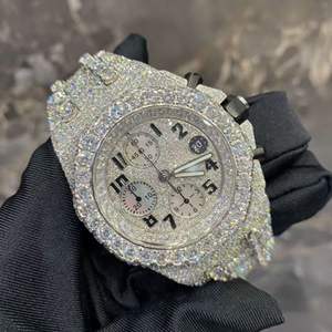 Montre de haute qualité personnalisée, sertie de diamants de laboratoire, en acier inoxydable, de la meilleure qualité, pour hommes - Product Image 1