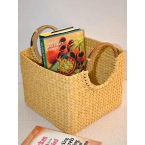 Cesta de Almacenamiento Cuadrada Hecha a Mano con Asas Redondas de Madera, Perfecta para Libros, Revistas, Periódicos y Archivos de Oficina - Product Image 6