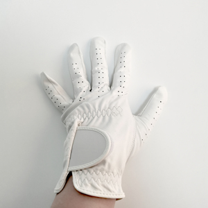 Gants de golf OEM Design, blancs, en cuir véritable, unisexes, sportifs, antidérapants, à enfiler, respirants, pour droitier, logo personnalisé - Product Image 1