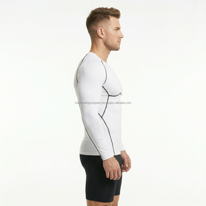 Fabricant de maillots de compression à manches longues pour MMA, BJJ et gym, avec logo de marque personnalisé, coutures plates contrastées, marque privée. - Product Image 4