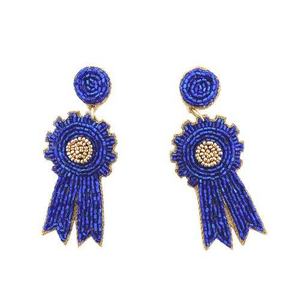 Boucles d'oreilles brodées à la main avec des perles de rocaille, design unique, entièrement personnalisables, style pendantes tendance par MD HANDICRAFTS - Product Image 1