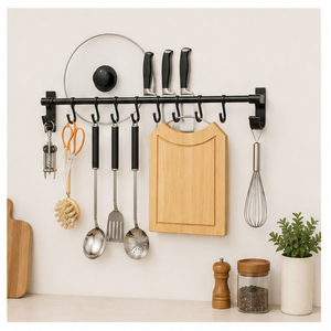 Multifunctional Wall-Mounted <b>Kitchen</b> Organizer Hanging Rail Metal Rail Space Saving Minimalist Design for <b>Kitchen</b> Storage - Product Image 3