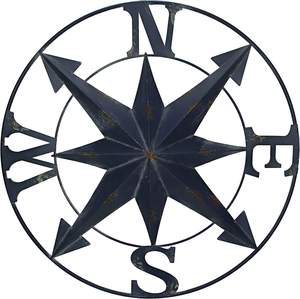 Rose de la Vente en Métal Vieilli, Décoration Murale Nautique pour Intérieur et Extérieur, Art Mural Maritime Vintage, Décoration Rustique pour Maison de Style Côtier - Product Image 1