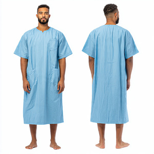 Bata de paciente para médicos y enfermeras de hospital, tejida 100% algodón, transpirable, cómoda, de alta calidad, color personalizado - Product Image 2