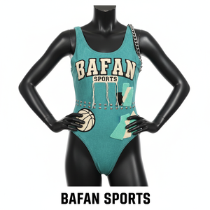 Maillot de bain femme en tissu polyester et élasthanne 200 GSM, vert turquoise, vêtements de bain sportifs, logo personnalisé pour maillot de bain femme - Product Image 4