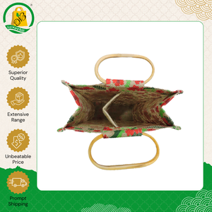 Indian Manufacturer Supply Eco-Friendly Two-Bottle Jute Shopping Bag with <b>Partition</b> and All-Over Printing Cane Handle for Sale - Product Image 4