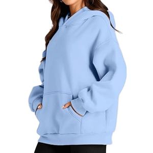 เสื้อฮู้ดดี้โอเวอร์ไซส์ทรงหลวม ผ้าฝ้ายฟลีซสำหรับผู้หญิง พิมพ์ลายตามสั่ง สำหรับฤดูหนาว เป็นมิตรกับสิ่งแวดล้อม กันลม สวมใส่สบาย - Product Image 2