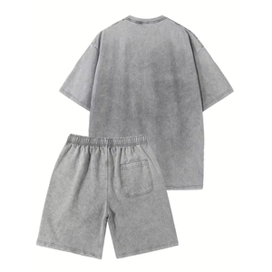 Factory Direct Men T Shirt and Shorts Set Lightweight Casual Sports Lounge Wear Outfit OEM Manufacturer - Product Image 5