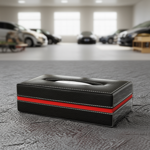 Amato Automotive Premium TISSUE BOX in <b>Tan</b>/Black Car Tissue Holder Accessory - Product Image 3