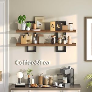 Set di Mensole Galleggianti a 2 Livelli da 15 Pollici per Bagno e Soggiorno, Montaggio a Parete - Product Image 4