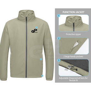 เสื้อกอล์ฟกันลมสำหรับผู้ชาย OEM ODM รับทำโลโก้ กันน้ำ กันลม น้ำหนักเบา แบรนด์ส่วนตัว ปักลายแบบซับลิเมชั่น - Product Image 3