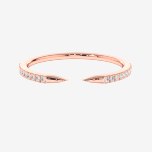 Lab Grown Diamond IGI Certified Luxury <b>Open</b> 14K Yellow Gold Pave Stacking Adjustable Minimal Claw Wedding Band Dainty <b>Ring</b> - Product Image 3