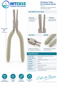 Professional Round <b>Nose</b> Jewelry Making Pliers Thick <b>Thin</b> Jaw Wire Looping Forming Tool - Product Image 2