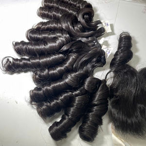 Expédition rapide, mèches bouclées naturelles avec fermeture, super double trame, cheveux vierges vietnamiens bruts, qualité de luxe - Product Image 4