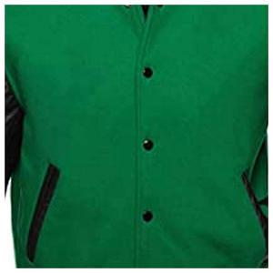 Chaquetas Varsity Verdes de Lujo Personalizadas de Primera Calidad 2025, Chaqueta Varsity para Hombre con Mangas de Cuero y Letras Bordadas - Product Image 6