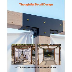 Kit de 4 piezas para pergola en forma de T, bricolaje, con tornillos de 3 vías para soporte de gazebo de 4x4 (tamaño real 3.5x3.5 pulgadas) para pabellón, pérgola, gazebo - Product Image 6