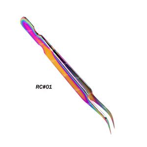 Pinzas de extensión de pestañas Punta de fibra Pinzas de extensión de volumen ruso Alta calidad Color dorado Acero inoxidable Etiqueta privada N - Product Image 3