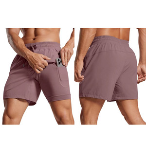 Custom Wholesale Eco Friendly 4 Way Stretch <b>Mens</b> Slim Fit Swim Shorts 7 Inch Quick Dry Swim <b>Trunks</b> with Mesh Lining - Product Image 5