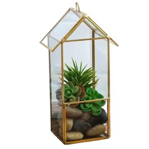 Terrario Metálico Moderno para Exhibición, Macetero de Vidrio Decorativo para Plantas de Interior, Adorno para el Hogar - Product Image 3