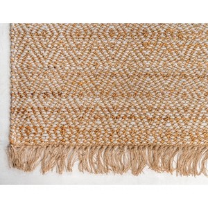 Tapis rectangulaire en jute tressé, style oriental géométrique multicolore, avec envers antidérapant en jute, fait main, adapté aux animaux domestiques, à poils ras, moyen - Product Image 3