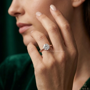 Anillo de Compromiso Solitario de Diamante Cultivado en Laboratorio, Oro Rosa de 9K, 10K, 14K, 18K, Personalizado, con Banda de Cuerda Trenzada, Joyería Fina de Lujo para Mujer, Certificado IGI - Product Image 5