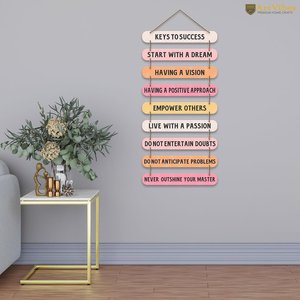 Citations sur les clés du succès, support mural en bois MDF, décoration de bureau motivante, accent décoratif - Product Image 2