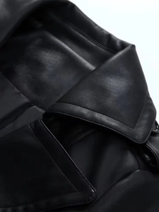 Abrigos Largos de Piel de Oveja de Última Moda para Mujer, Chaquetas de Cuero de Ante Vacuno al por Mayor, Abrigo de Cuero Genuino Personalizado para Mujer - Product Image 6