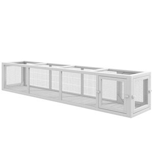 Struttura da gioco per gatti in legno bianca 79"L x 15"W x 15"H, per esterni, protetta dalle intemperie, collegabile per gioco interno ed esterno - Product Image 1