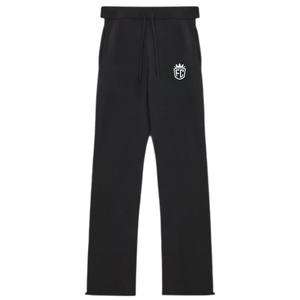 Pantalones Deportivos de Punto con Franja Lateral Negra, Unisex, Pantalones de Chándal de Punto Suave, Cintura Elástica, Ropa Casual de Calle, Cálidos para Invierno - Product Image 1