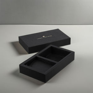 Boîte d'emballage en papier ondulé kraft écologique faite à la main revêtement UV doublure éponge stratification mate pour portefeuilles en cuir - Product Image 1