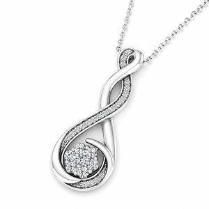 Pendentif en argent sterling 925 de luxe avec moissanite, taille brillant rond, pour femme, idéal pour un usage quotidien romantique - Product Image 1