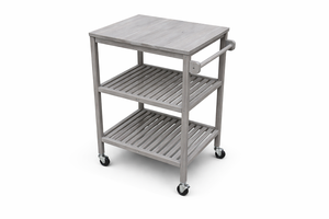 Modern Acacia Wood Kitchen Cart with Metal <b>Frame</b> 3-Tier Rolling Storage Trolley <b>Square</b> Utility Serving Cart OEM ODM Factory - Product Image 3