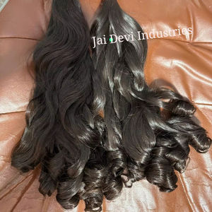 Extensions de cheveux humains en gros, double trame, cheveux indiens bruts, cuticules alignées, ondulation profonde lâche, provenant d'un seul donneur - Product Image 3