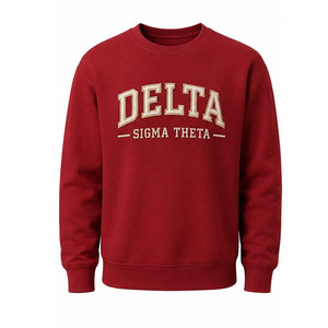 Delta Sigma Theta 1913 Crewneck <b>Sweatshirt</b> <b>Red</b> Embroidered <b>Men's</b> Casual Autumn Wear Pullover Regular Fit <b>Sweatshirts</b> - Product Image 2