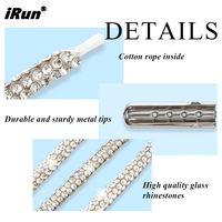 Lacets de chaussures IRun personnalisés en strass ronds, cristaux brillants, diamants, avec coton, nylon, polyester pour baskets et sweats à capuche (largeur 4 mm)