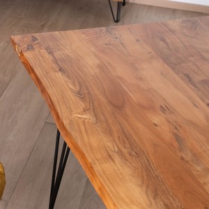 Vandana Ivory Table à manger confortable et élégante en bois d'acacia avec pieds en métal Wendy 180 cm - Product Image 5