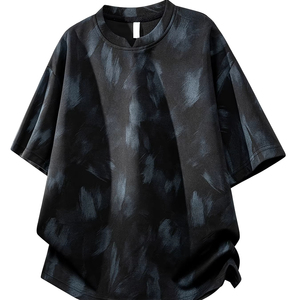 Camisetas Minimalistas con Estampado Abstracto, Corte Ajustado, Algodón Premium, Manga Corta, Camisetas de Moda - Product Image 1