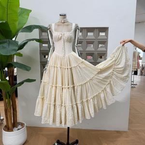 Handmade Beautiful Boho <b>Knee</b>-Length Natural Party Dress Square Neck <b>Strapped</b> Swing A-Line Eco-Friendly Casual Beach Outfits - Product Image 3