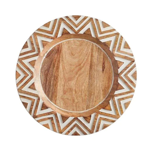 Elegante Plato de Madera para Servir, Plato de Madera Natural Hecho a Mano, Plato de Madera de Alta Calidad con Forma Redondeada - Product Image 2