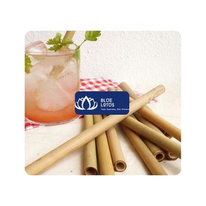 [HAUTE QUALITÉ] Pailles à boire classiques en bambou poli Blue Lotus pour boissons aux fruits et boissons froides, usage professionnel au Vietnam - Product Image 1