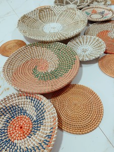 Décoration murale artisanale en jonc de mer naturel de qualité supérieure, tressée, style bohème côtier, pour la maison, l'hôtel, la station balnéaire, vente en gros au Vietnam - Product Image 6