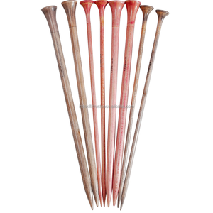 Juego de agujas de tejer de bambú carbonizado de 35cm Kit de agujas rectas de suéter de una sola punta - Product Image 5