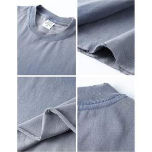 T-shirts de lavage vintage surdimensionnés unisexes T-shirts à col rond en coton épais en soie 100% T-shirts pour hommes 2025 - Product Image 5