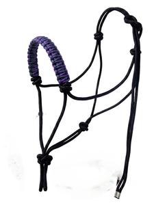 เชือกไนลอนถักหลากสีม่วงดำ HM GLOBAL พร้อมสายรัดคอแบบ Halter ทนทาน คุณภาพสูง ฮาร์ดแวร์เหล็กนิกเกิล  สำหรับม้า - Product Image 2