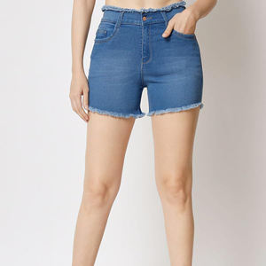 Shorts en jean pour femmes de qualité supérieure, logo personnalisé, service OEM, vêtements décontractés, respirants, taille mi-haute, taille élastique, sexy, été - Product Image 2