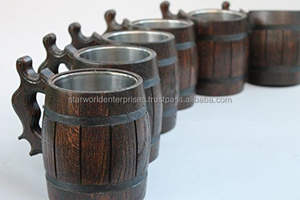 Antique Acacia <b>Wooden</b> Rustic Mug Natural Wood Drinkware Eco-friendly for Party or Hiking Handmade Acacia <b>Wooden</b> Beer <b>Wine</b> Cup - Product Image 2