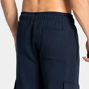Custom <b>Men</b> Navy Blue Fleece <b>Cargo</b> Pants Elastic Waist Drawstring <b>Joggers</b> Casual Streetwear Trousers - Product Image 3