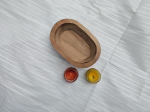Cuenco de madera hecho a mano para árbol de Navidad |   Recipiente de Madera Rústico para Velas de Cera de Soja - Product Image 2