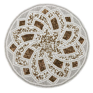 Luxury Modern Design <b>Round</b> Placemat Glass Beaded Tablemat for Dining <b>Table</b> Kitchen & Restaurant Hotel Decoration - Product Image 1